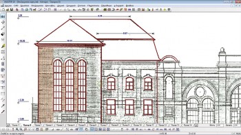 elevation survey drawing from scanned image.