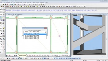 Insertion and modification of inclined beams with the «multiple choices» command. 