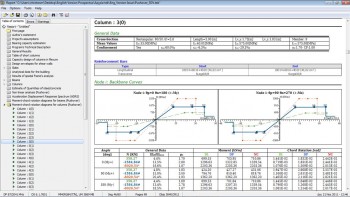 Moment-chord rotation diagrams for columns and beams are included in the generated Report