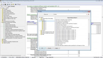 A variety of filters is offered in order to help the engineer to compose the report according to their own preferences