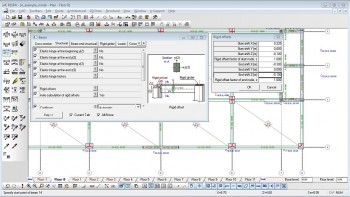 The user indicates the start and end node of the continuous beam. Fespa IS automatically creates all spans after tracing the columns and free nodes between the start and end node.