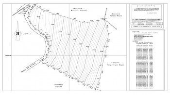 Topo survey drawing and coordinates table.