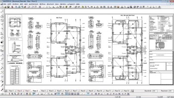 Structural drawings of a concrete structure. Reinforcements automatically produced after every design step.