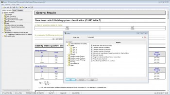 A variety of filters is offered in order to help the engineer to compose the report according to their own preferences.