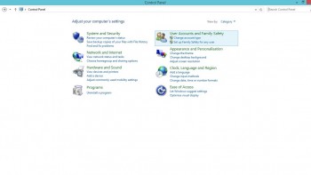 Select «User Accounts and Family Safety»