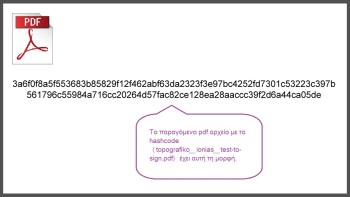 Η μορφή του pdf με το hashcode προς υπογραφή